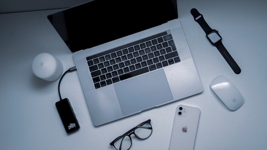 a laptop and a mouse